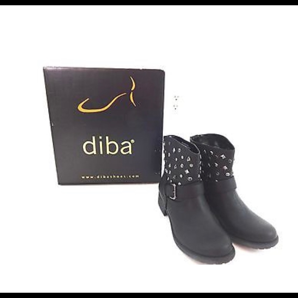 Black Studded Moto Boots